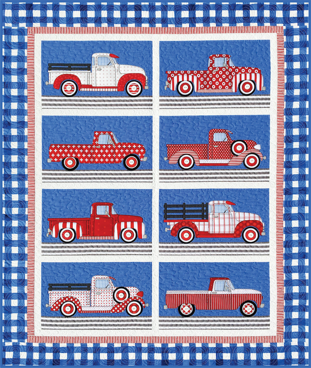 Vintage Trucks deals 10 Embroidered Quilt Blocks